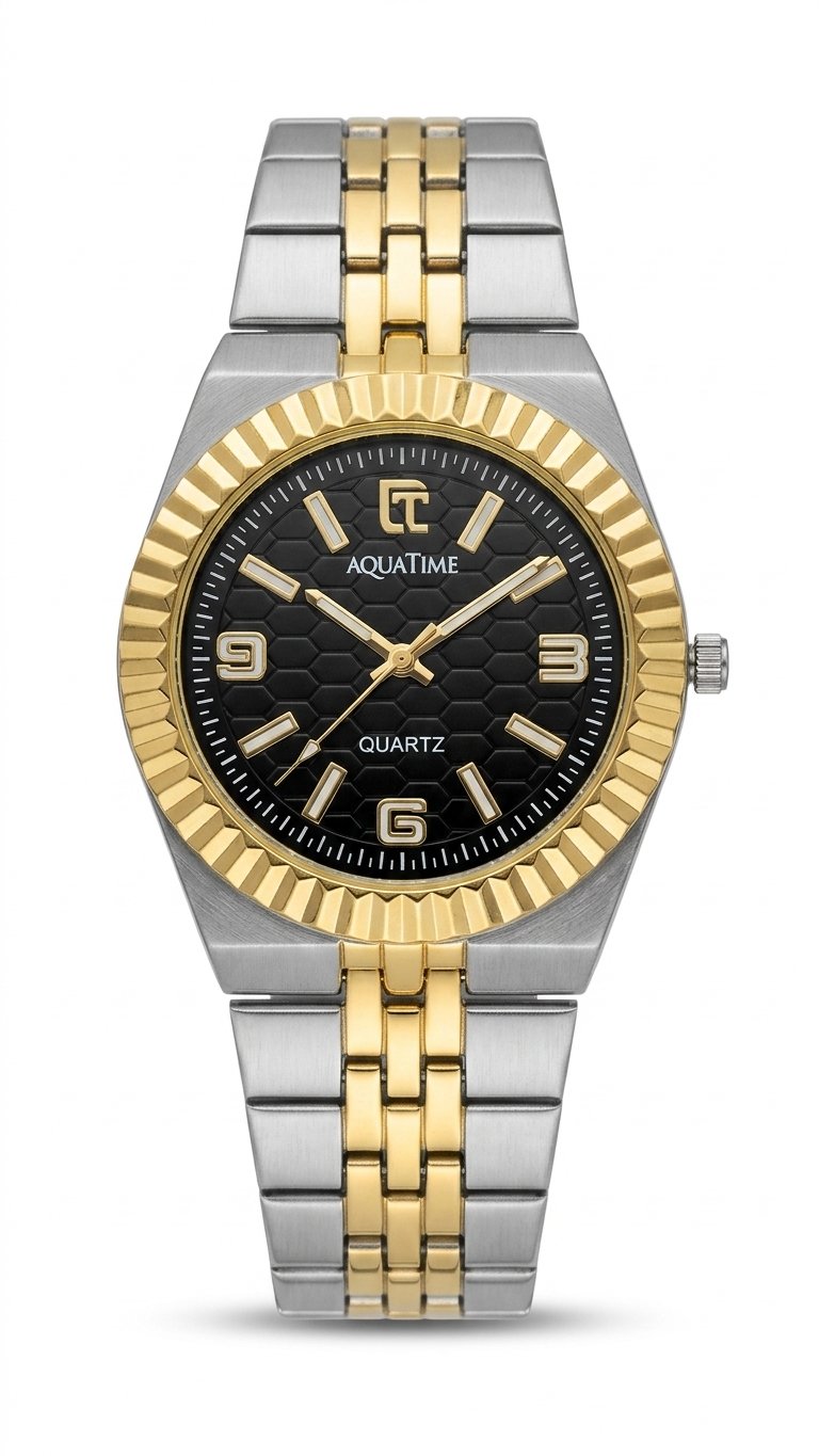 AquaTime Two-Tone Fluted Bezel Watch