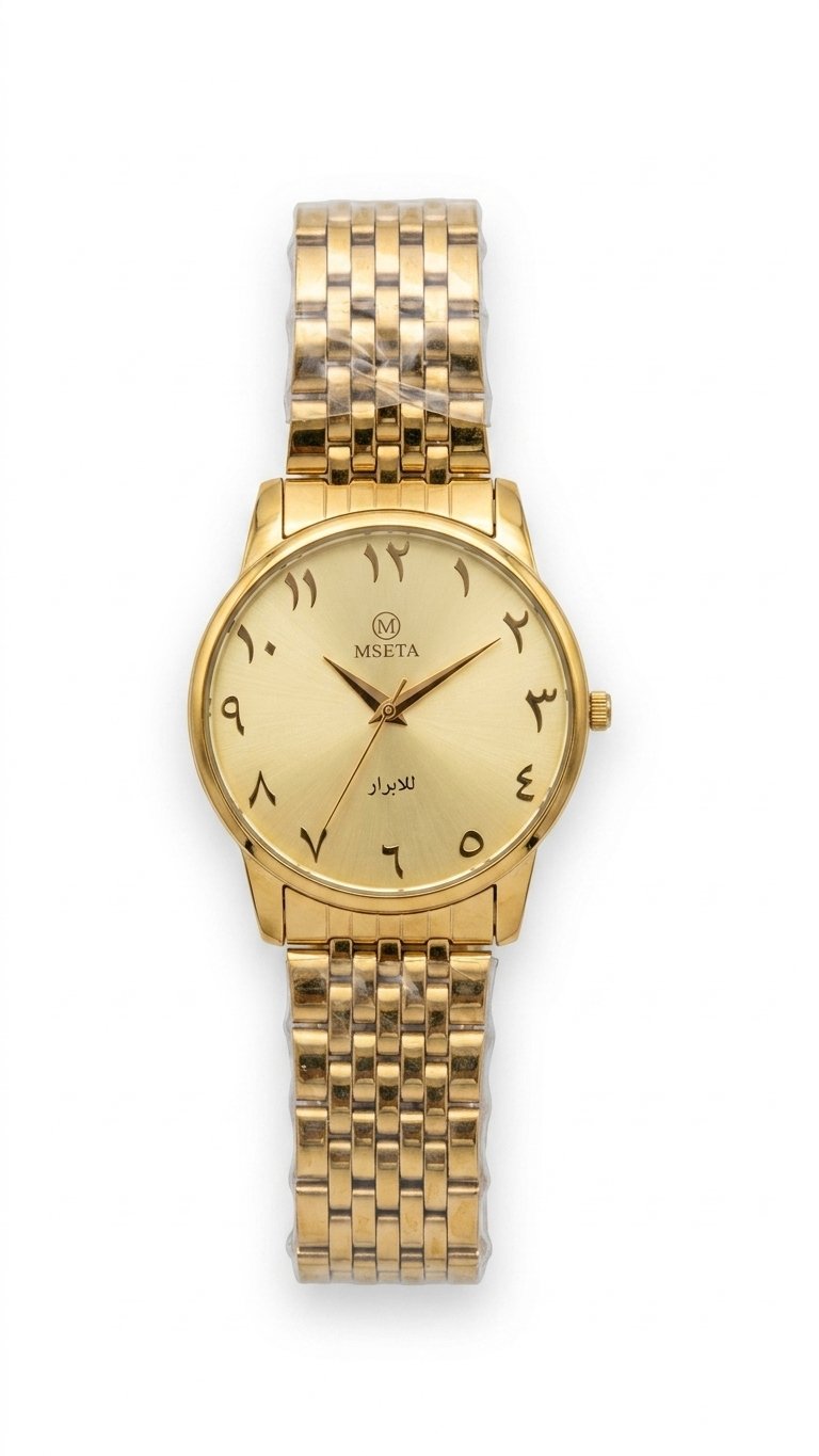 MSETA Gold-Tone Arabic Numeral Watch