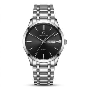 Goldston Men's Black Dial Day-Date Watch