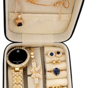 Gold-Tone Crystal Touch Watch & Jewelry Gift Set